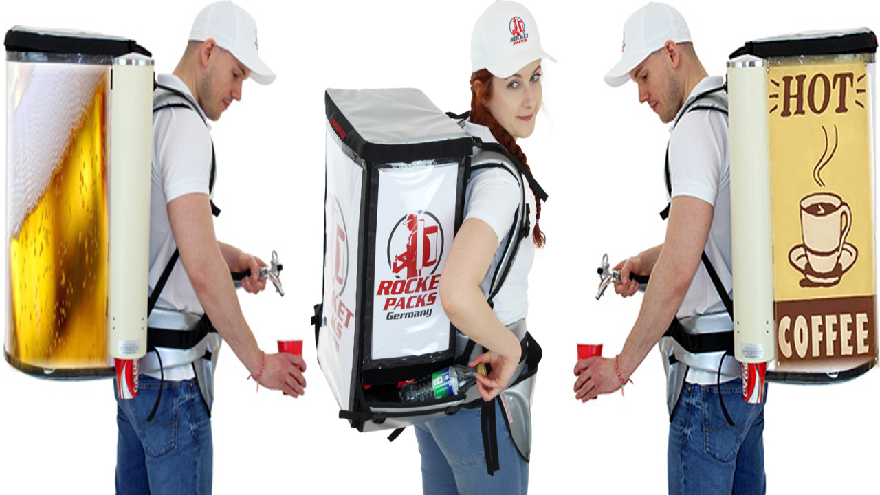 Backpack Drink Dispenser Rocketpacks for beer cola coffee