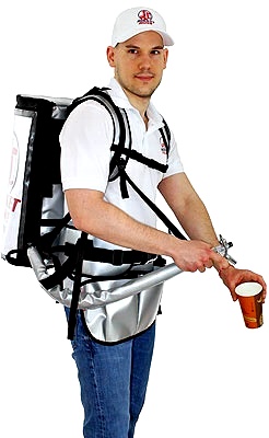 Mobile backpack beer dispensers hawker