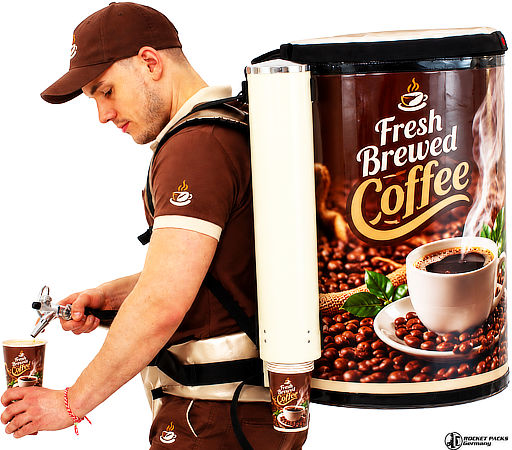 19-liter coffee backpack dispenser for mobile hot coffee service