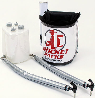 5 L PE beverage container with insulated backpack, beverage lines and dispensing taps