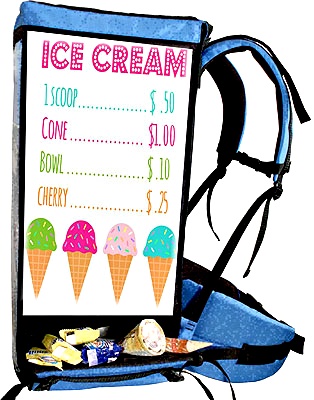 backpack for ice cream selling