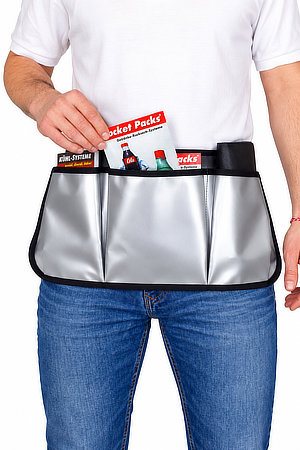 Mobile promotion and sampling belly tray for carrying product samples, bottles and promotional materials