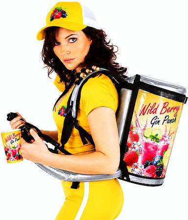 5-liter party beverage backpack dispenser for mobile drink service